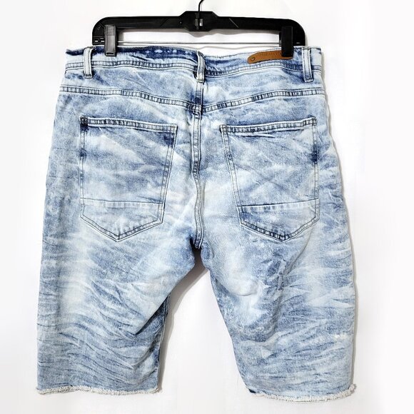 Evolution In Design Mens Denim Cutoff Shorts Size 36 Distressed Acid Wash Urban - Picture 2 of 14